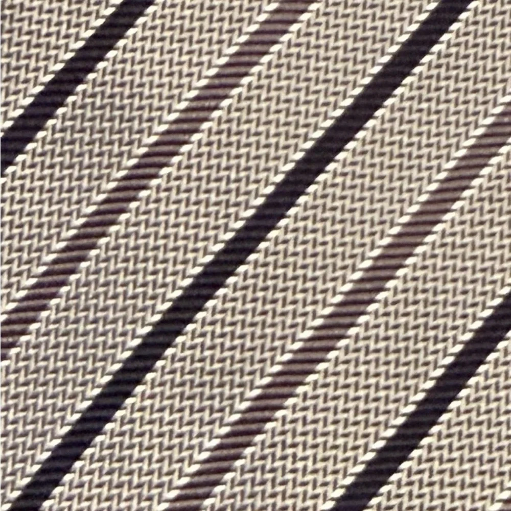 Trussini 100% Silk Necktie Gray Black Diagonal Stripe Made in Italy